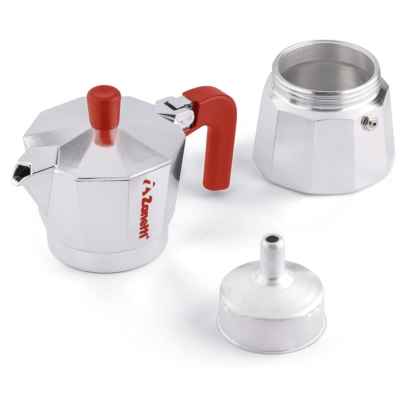 Zanetti, Mama Red Edition Aluminium Moka Coffee Maker, 6 Cup